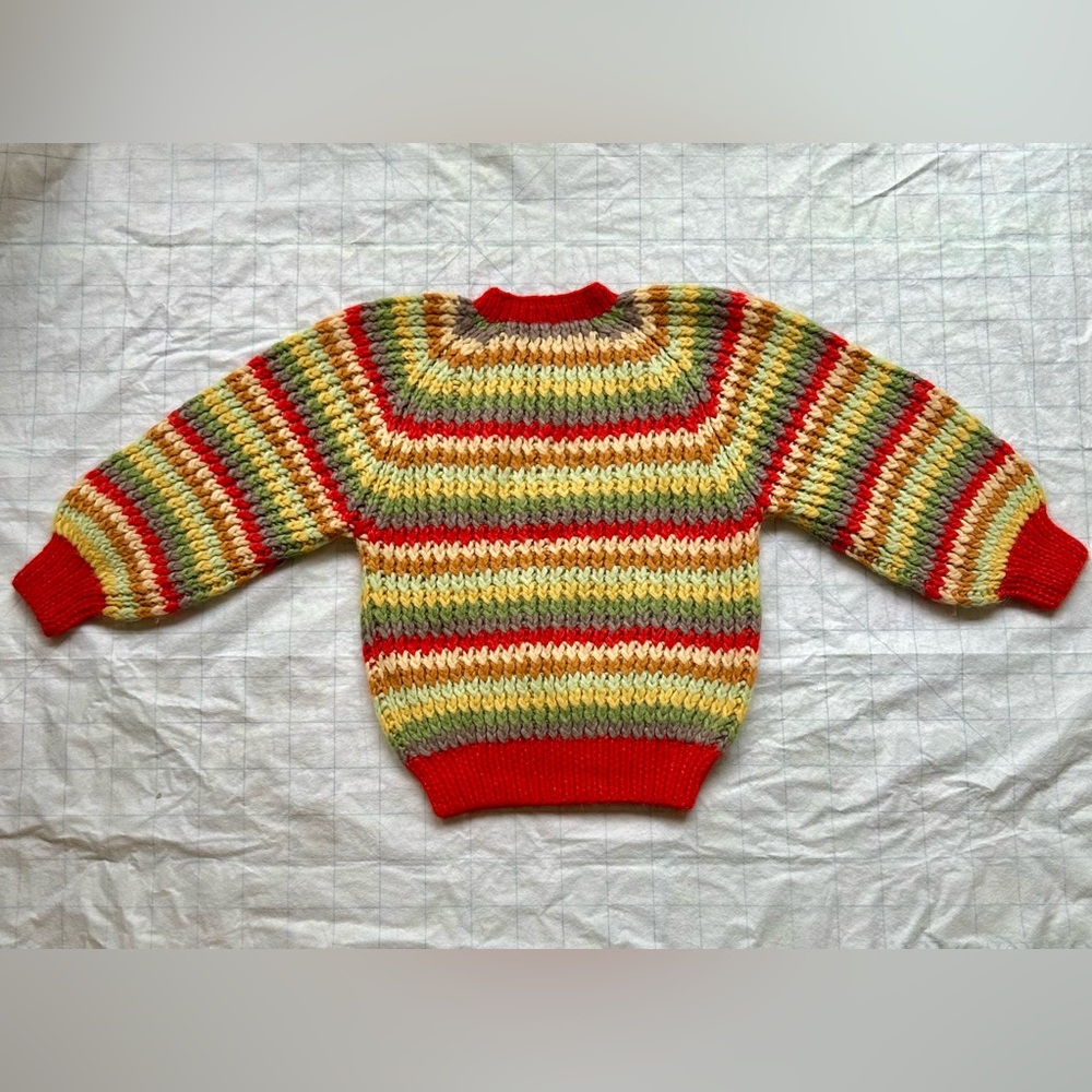 Dôen Field Sweater in Rainbow Knit S/XS